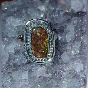 Ammolite Sterling Silver Ring